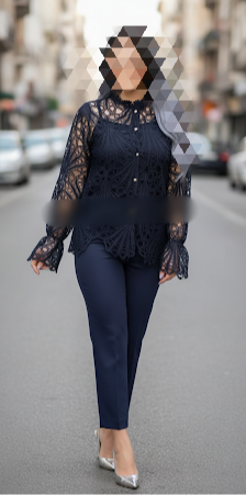 شومیز سرمه ای گیپور