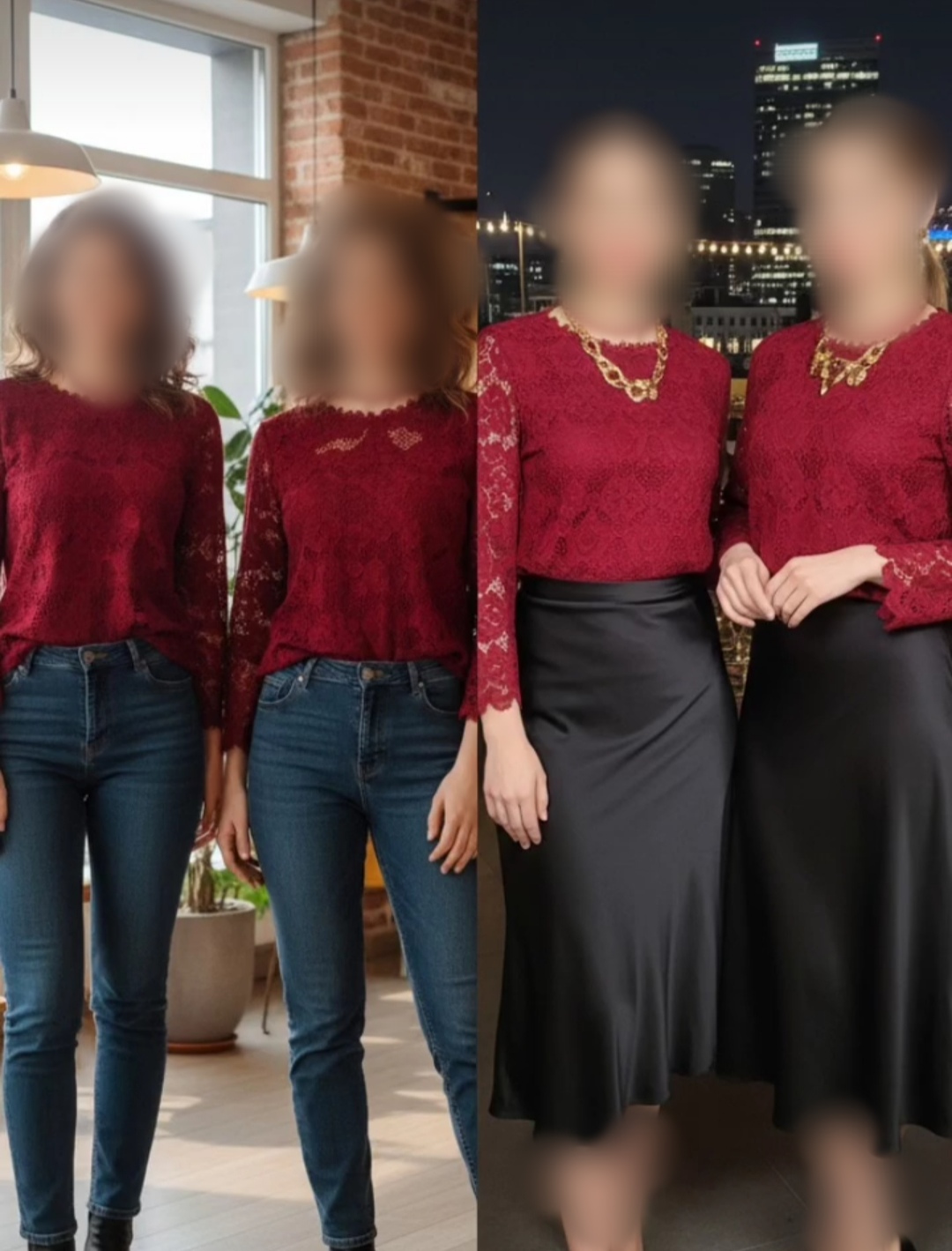 شومیز گیپور زرشکی