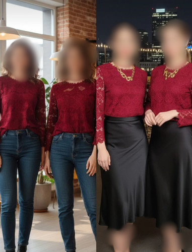 شومیز گیپور زرشکی